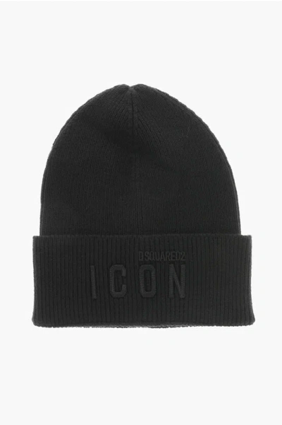 Dsquared2 Icon Wool Beanie With Embossed Logo