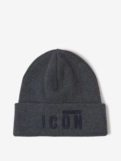 Dsquared2 Icon Wool Hat In Brown