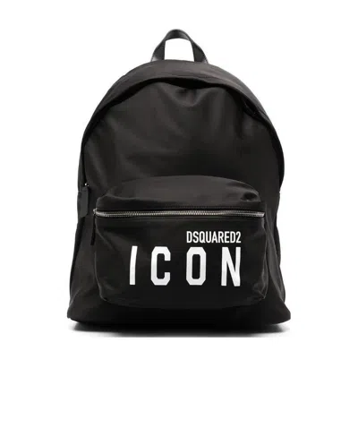 Dsquared2 Icon Zipped Backpack In Black