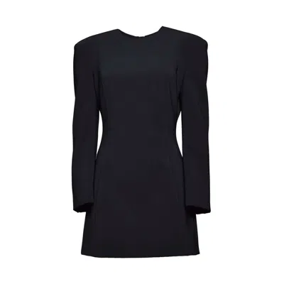 DSQUARED2 ICON ZIPPED DRESS IN BLACK CREPE