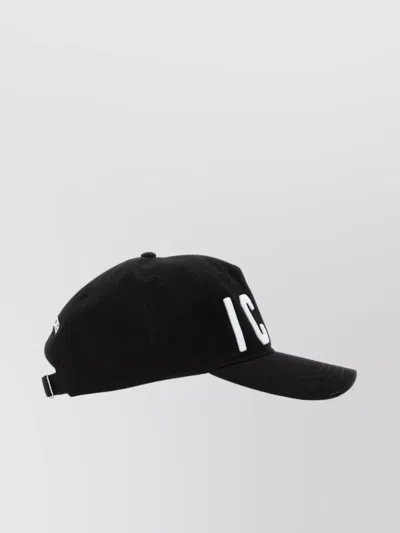 Dsquared2 Iconic Cotton Baseball Cap In Black