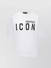 Dsquared2 White Crewneck T-shirt With Maxi Logo Print On The Front In Cotton Man