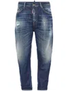 Dsquared2 Gradient Wash Denim Trousers With Distressed Detailing In Blue