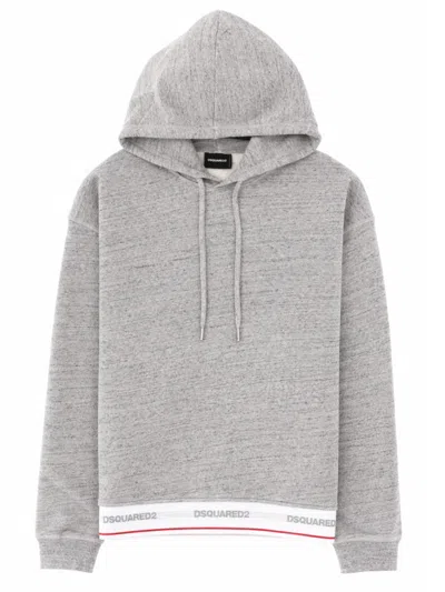 Dsquared2 Melange Grey Cotton Oversize Sweatshirt In Gray