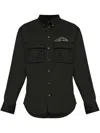 Dsquared2 Button-down Icon Shirt With Utility Pockets In Black