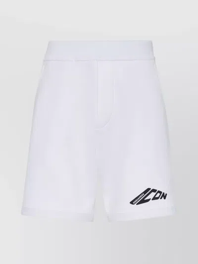 Dsquared2 Iconic New Generation Cotton Blend Sweat Shorts In White