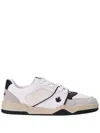 Dsquared2 Spiker Leaf-embroidered Leather Sneakers In White