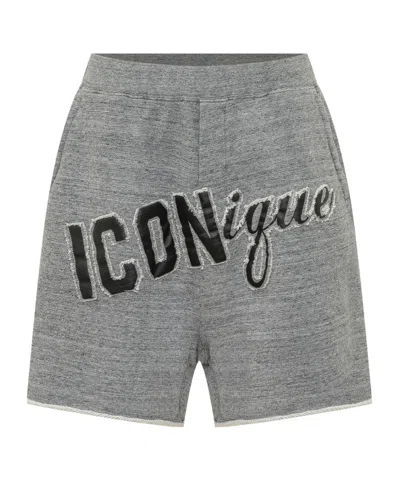 Dsquared2 Iconique Big-fit Shorts In Gray