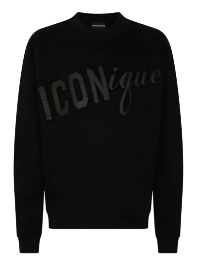 Dsquared2 Iconique Sweatshirt Mit Rundem Ausschnitt In Black