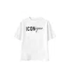 Dsquared2 Men White Crew Neck T-shirt With Raised Collar And Maxi Logo On The Front In Cotton Man In White