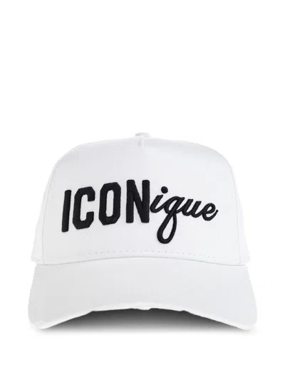 Dsquared2 Iconique Logo-embroidery Baseball Cap In White