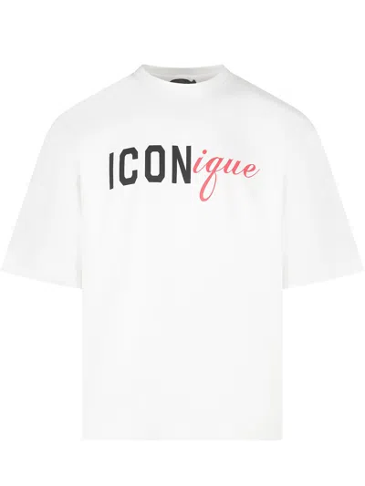 Dsquared2 Iconique Loose Fit T-shirt In White