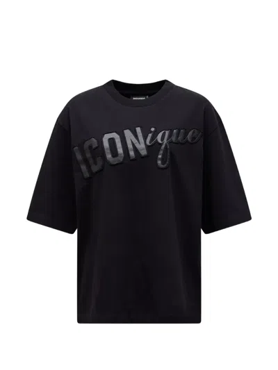 Dsquared2 Iconique Loose-fit Cotton T-shirt In Black