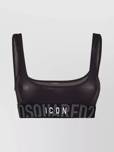 Dsquared2 Icon-motif Stretch Bandeau Bra In Black
