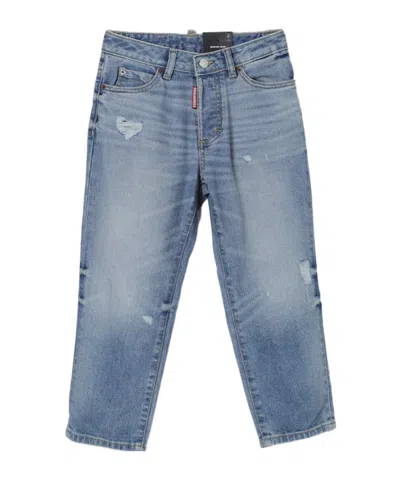 Dsquared2 Imitation Of Old Design Logo Jeans In Blue