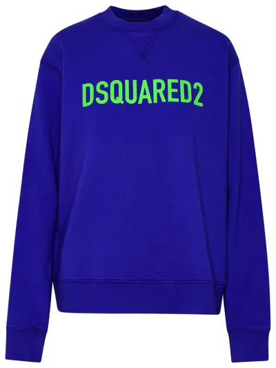 DSQUARED2 DSQUARED2 IN INDIGO COTTON SWEATSHIRT WOMAN