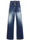 Dsquared2 Wide Leg Denim Traveller Jeans In Blue