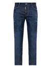 Dsquared2 Indigo Blue Jeans With Five Pocket Design In Blue