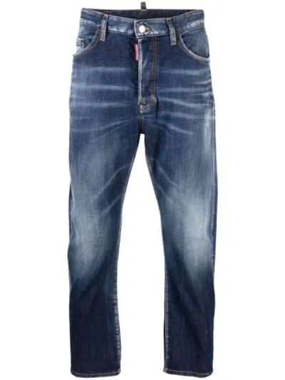 Dsquared2 Indigo Blue Mid-rise Straight-leg Denim Jeans In Black