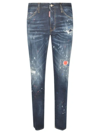 Dsquared2 Indigo Blue Stretch-cotton Denim Jeans
