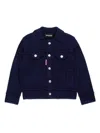 Dsquared2 Indigo Denim Effect Knitted Jacket In Blue