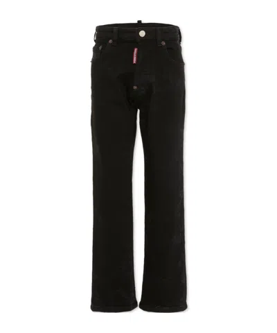 Dsquared2 Kids' Initial Logo Detail Trousers In Black