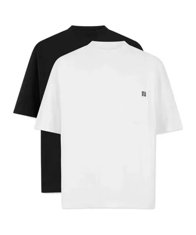 Dsquared2 Inside Out Loose Fit T-shirt Twin Pack In White
