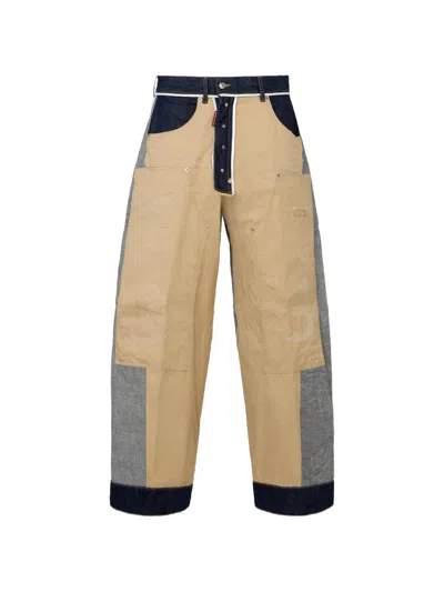 Dsquared2 Inside-out Wide Jeans In Brown