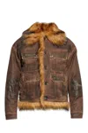 Dsquared2 Insulated Denim Jacket In Animal Print