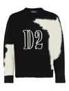 Dsquared2 Two-tone Crew Neck Sweater With Graphic Design