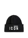 Dsquared2 Intarsia-knit Logo Beanie In Negro