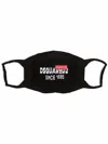 Dsquared2 Intarsia Knit-logo Face Mask In Black