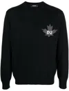 Dsquared2 D2 Leaf Wool Sweater In Black
