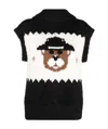 DSQUARED2 INTARSIA-KNIT SLEEVELESS CARDIGAN