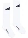 Dsquared2 Kids' Intarsia Knitted-logo Ribbed Socks In White