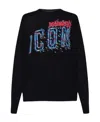 Dsquared2 Intarsia-logo Fine-knit Jumper In Black