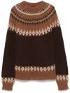 Dsquared2 Brown Crewneck Sweater With Intarsio Motif In Wool Blend Man In 褐色
