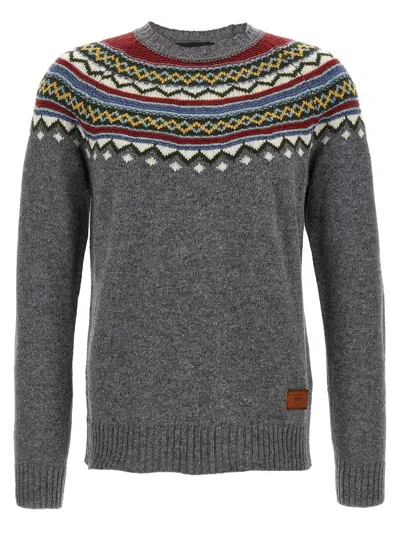 Dsquared2 Intarsia Jumper Jumpers And Cardigans Multicolor In Grey