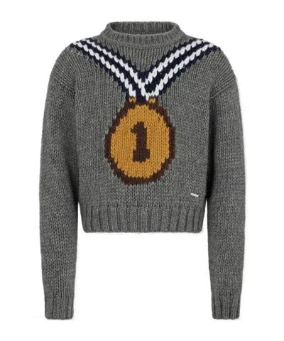 DSQUARED2 INTARSIA-KNIT CREW-NECK SWEATER