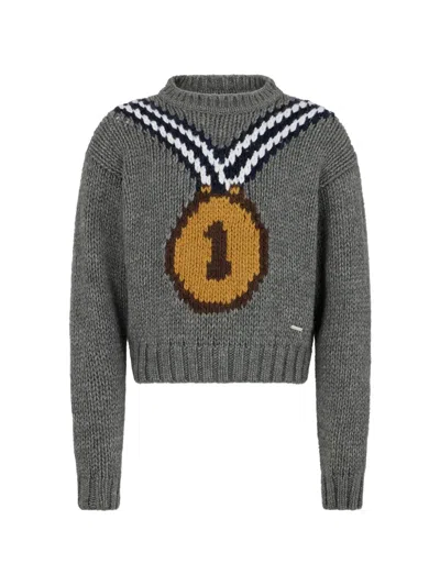Dsquared2 Intarsia-knit Crew-neck Sweater In Multi