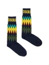 Dsquared2 Intarsia-knit Logo-cuff Socks In Multi