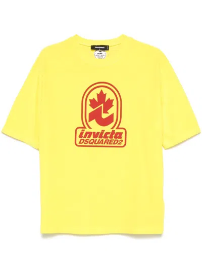 Dsquared2 Invicta T-shirt In Yellow