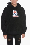 Dsquared2 Invicta Teddy Hoodie With Logo Patch In Black