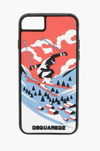 Dsquared2 Iphone Case With Embossed Print In Orange