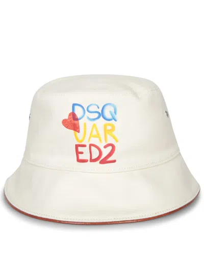 Dsquared2 Ivory Logo Bucket Hat