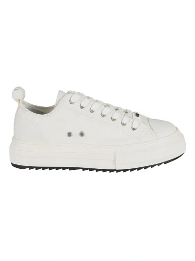 DSQUARED2 IVORY WHITE CANVAS SNEAKERS