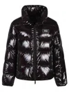 Dsquared2 Black Down Jacket With Logo Patch On The Front In Tech Fabric Man