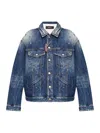 Dsquared2 Distressed-effect Denim Jacket In Azul