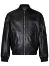 Dsquared2 Leather Bomber In Black