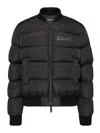 Dsquared2 Quilted Bomber Down Jacket With Tone On Tone Logo In Black